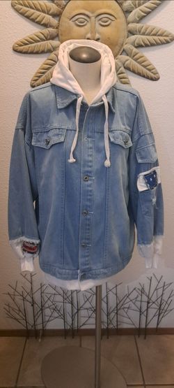 Jean Jacket Size 2XL With attached hoodie