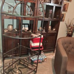 4 Tier Glass Shelf Corner Unit