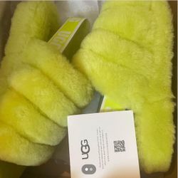 Brand New Neon Green Ugg Slides