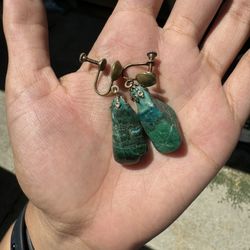 Vintage Clip-On Stone Earrings