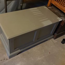 Grey Storage Chest/ Ottoman 