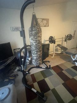 2 Punching Bags And Stand