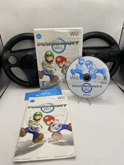 Mario Kart Wii Bundle + 2 Wheels Tested Authentic Mk Game Night! Nintendo Wii