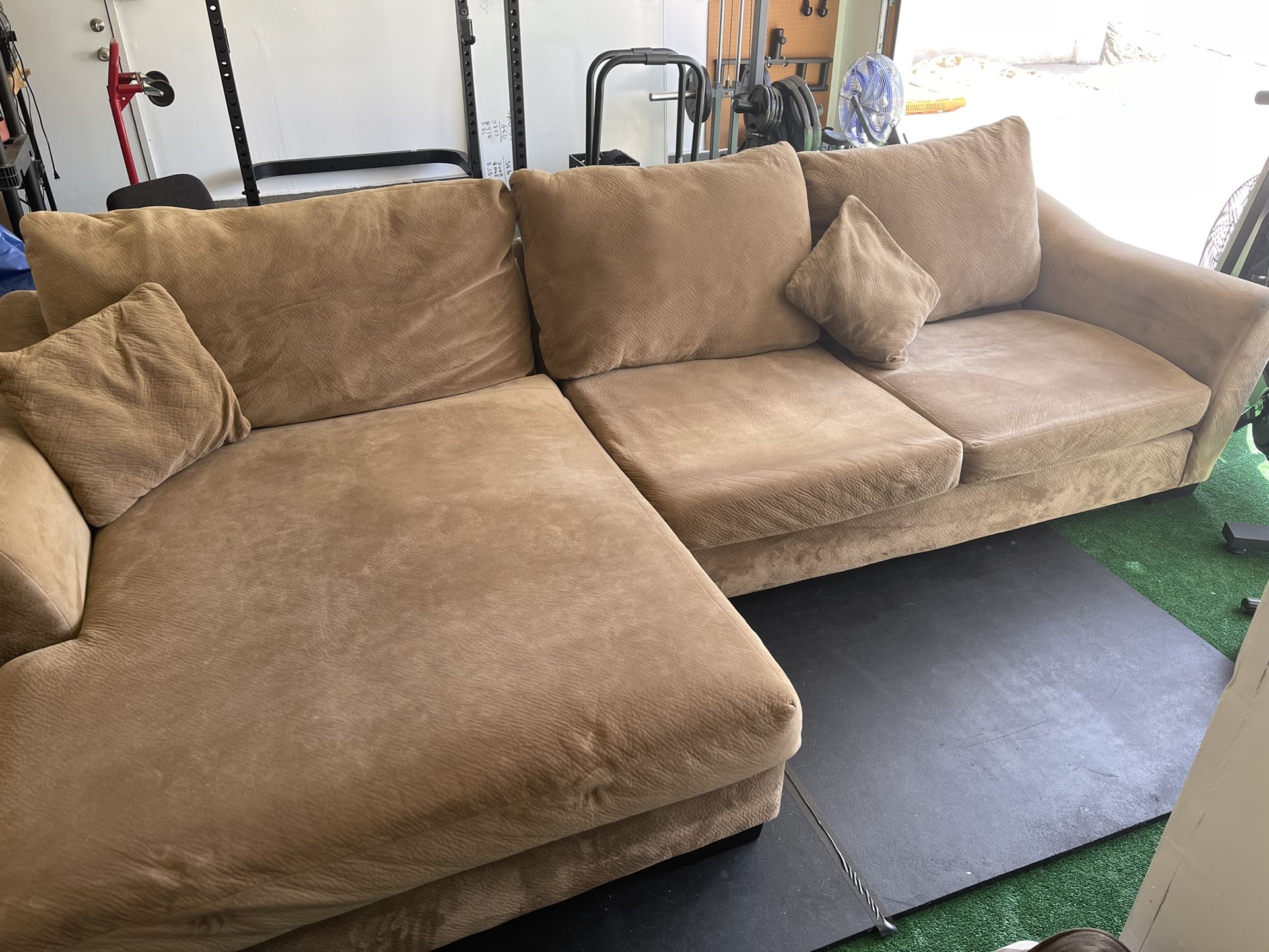 Couch/Sofa L Sectional Brown Cotton