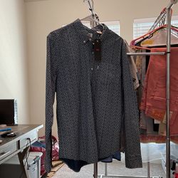 New Men’s Levi’s Shirt LG Navy Blue/ White