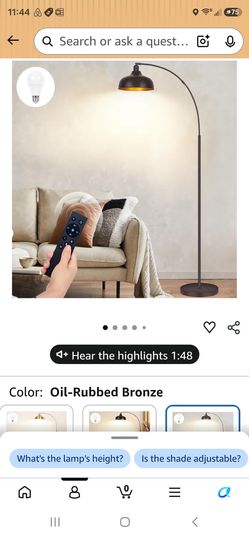 Bronze and Black Arc Floor Lamp