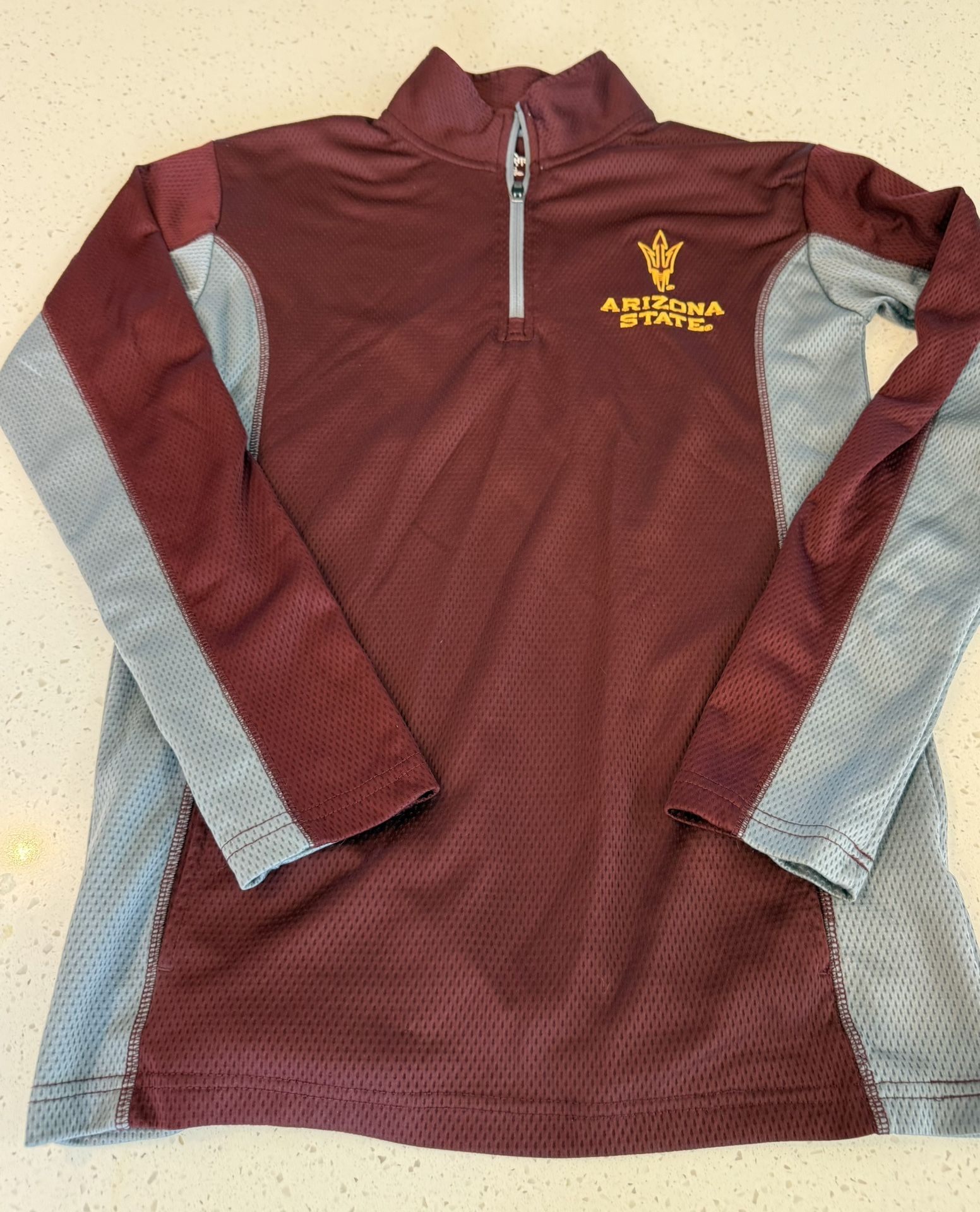 Arizona State Pullover Jacket Mens Small 1/4 Zip Maroon Knights Apparel Pockets ASU AZ University School Stretch Spandex Unisex Mens Women’s  