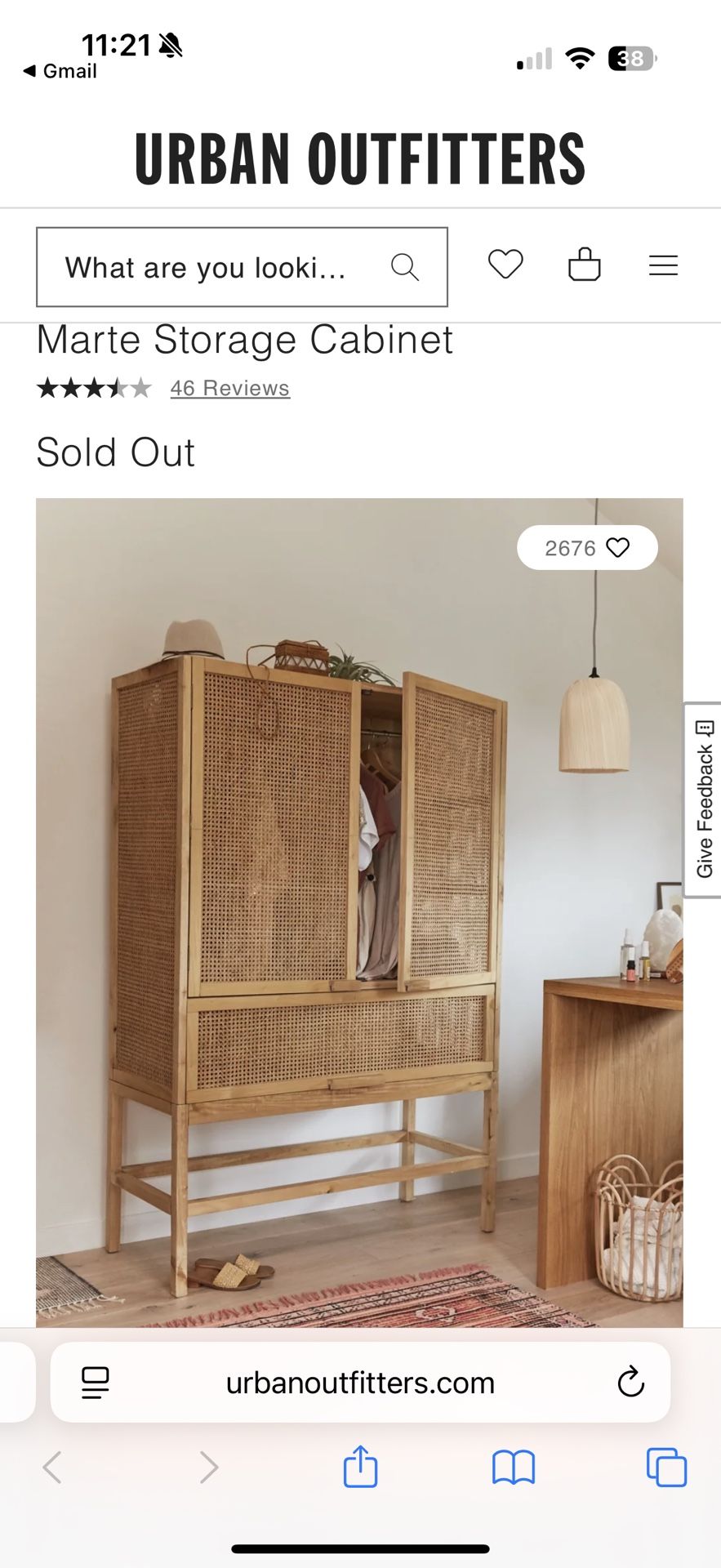 Marte Storage Cabinet rattan 