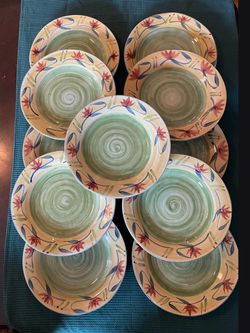 💎 Excellent Collection💎Pier 1 - Hand Painted Stoneware ELIZABETH Collection 💥 X11 💥NEW💥