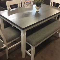 Dining Table, 4 Chairs & Bench $399.99 Brand New In Boxes !