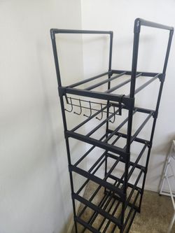 $1up - Glass side table, metal shelf unit,