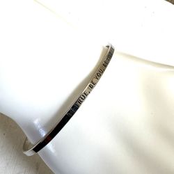 Silver Tone Inscribed Bracelet