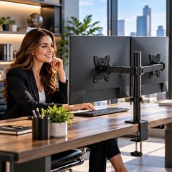 Dual Monitor Desk Mount Stand – Adjustable – $20