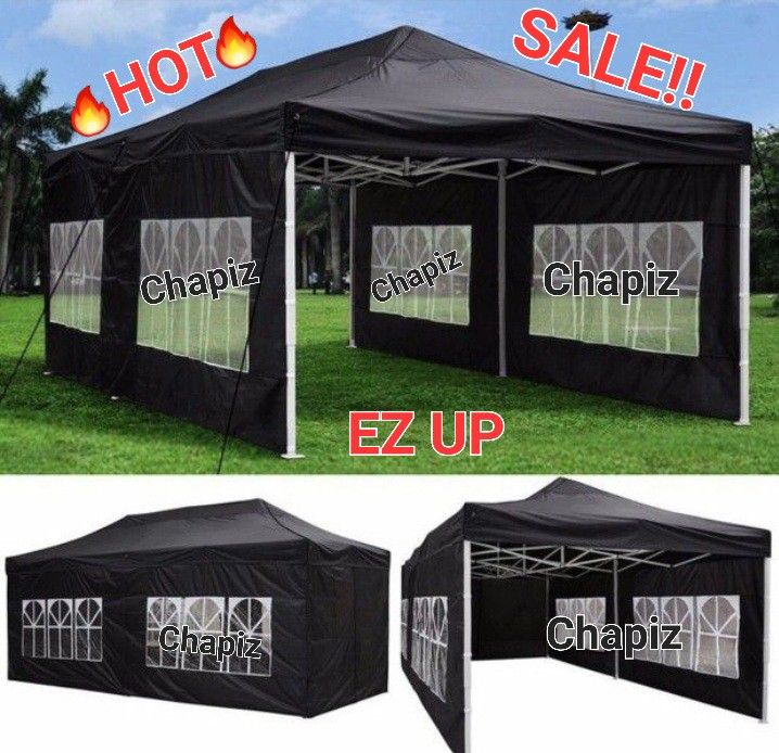 10x20 EZ Pop Up Canopy Tent Party Tent Outdoor Event Protable Instant Shelter Tent Gazebo with Removable Sidewalls and Carry Bag,