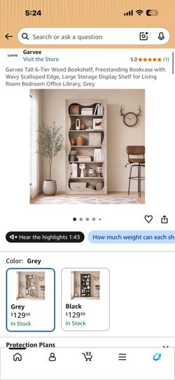 Modern Wooden Bookshelf with Curved Shelves – New
