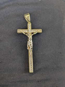 KING ICE 14K gold Plated Latin Crucifix Cross