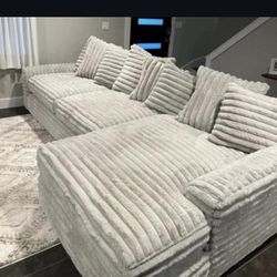 Brand New Super Comfy Plush Corduroy Sectional Set 