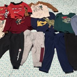 Toddler Boys' Clothing Bundle - Champion, Disney Cars, and Dinosaur Graphics size 2t