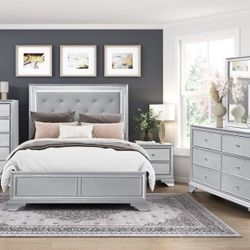 4 PC BEDROOM SET NEW IN BOX (MATTRESS AND CHEST SOLD SEPARATELY)