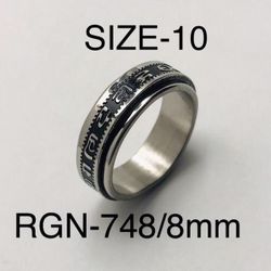 Stainless Steel Spinner Ring Band For Men & Women : RGN-748/Size-10