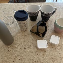 Coffee Travel Ceramic Mug Cups Water Bottle Stainless Steel Coffee Filter Cone Mini Storage Containers Glass Jar