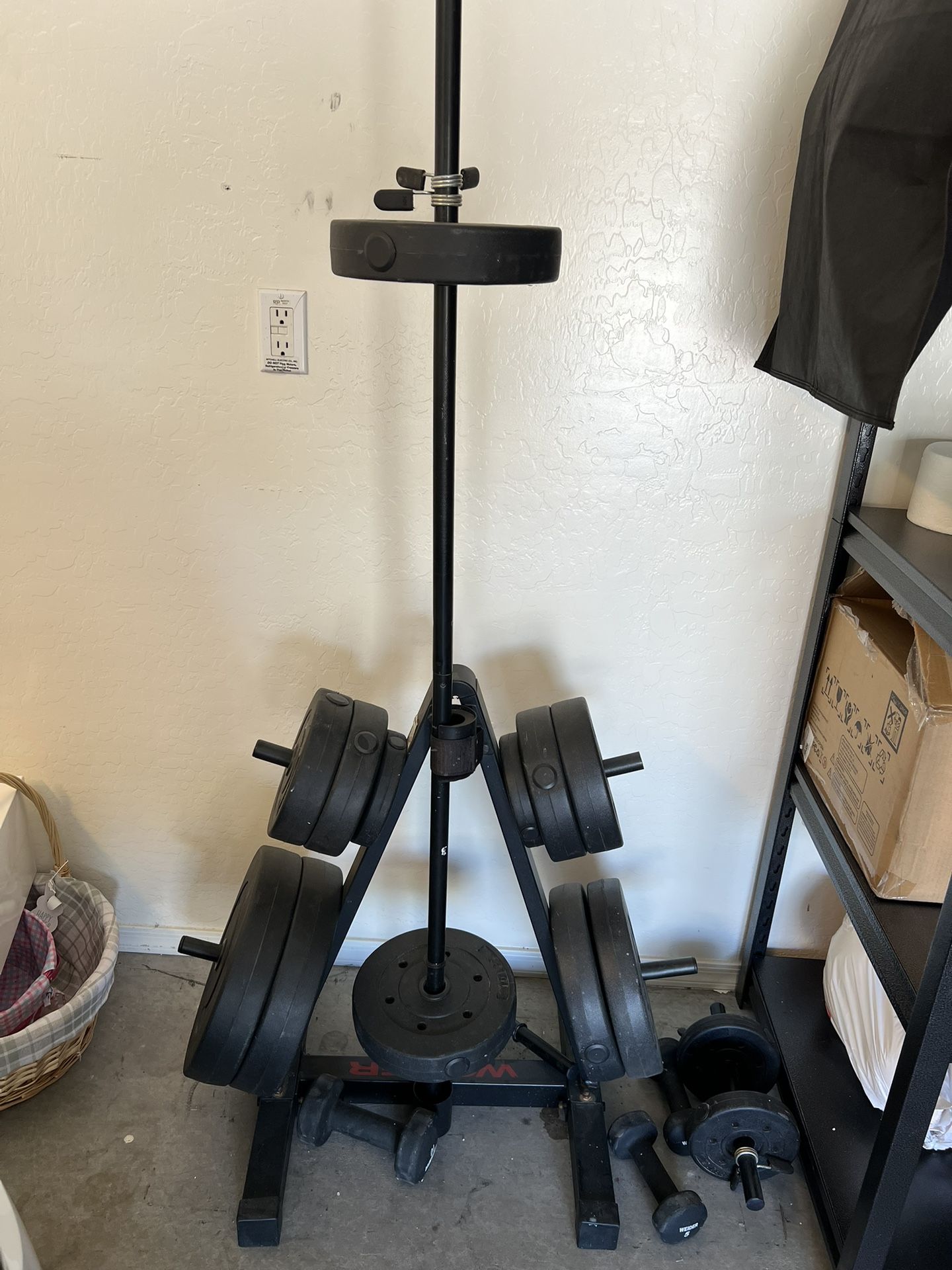 Weight Set And Flat Bar