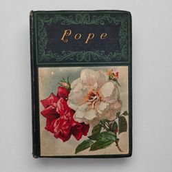 Antique 1908 The Poetical Works of Alexander Pope Hurst & Co. Floral Book