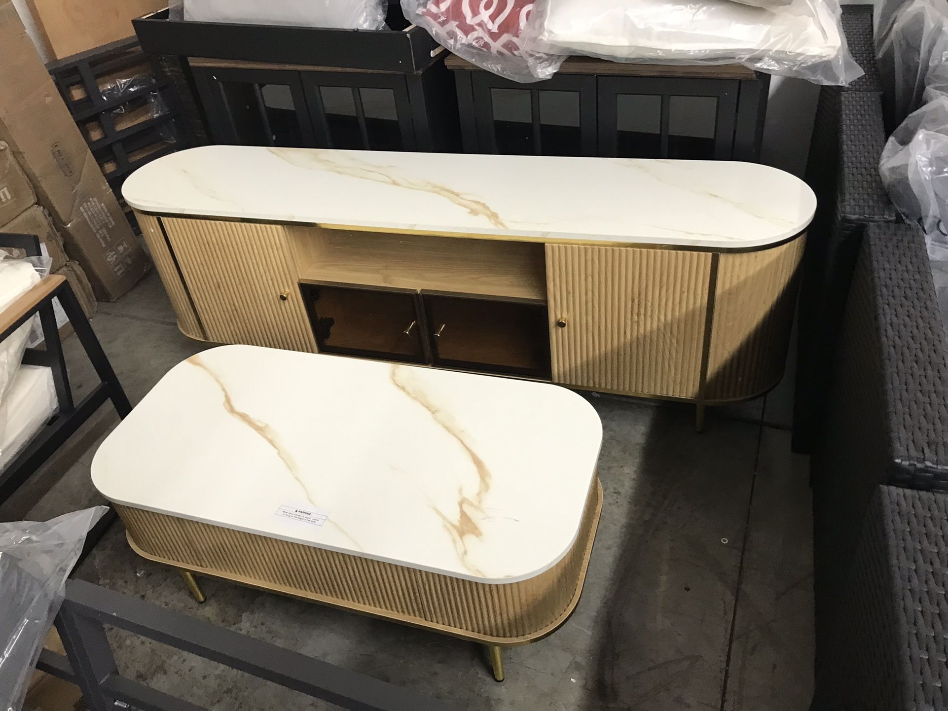 New, TV stand With Coffee Table, 2 Pieces