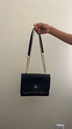 Coach purse (black/brown) inside tan