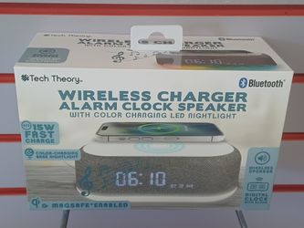 Wireless Phone Charger And Alarm Clock Speaker