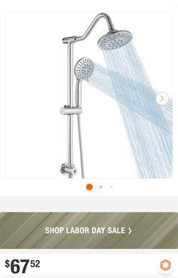 Chrome Dual Shower Head System with Slide Bar