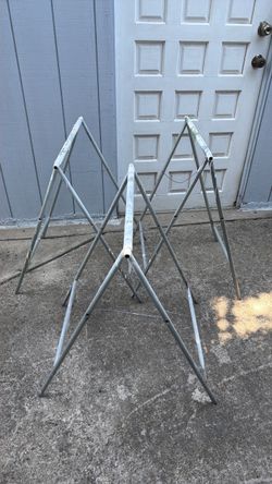 Folding Metal Sawhorse Stands – Set of 3