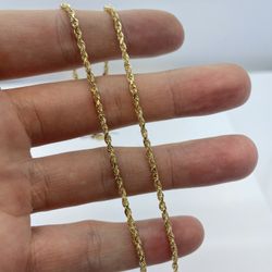 Gold Chain Rope 14K Solid New 