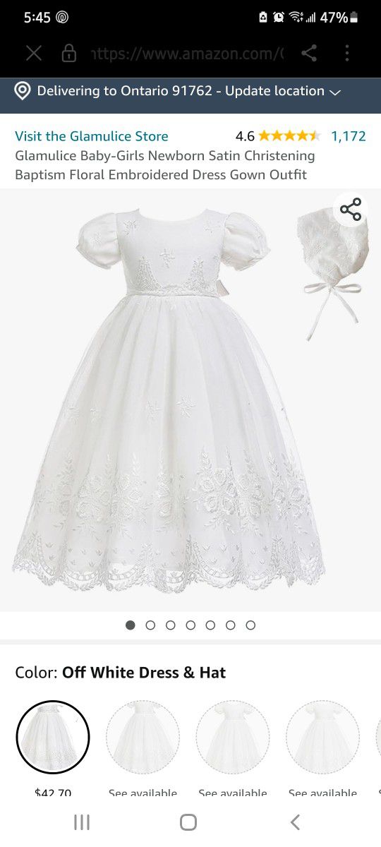 Baby-Girls Newborn Satin Christening Baptism Floral Embroidered Dress Gown Outfit Vestido De Bautizo it