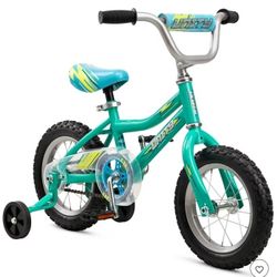 12" Kids' Bike - Teal Blue with training wheels