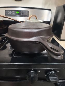 GRISWOLD CAST IRON HINGED DOUBLE SKILLET 1102 & 1103