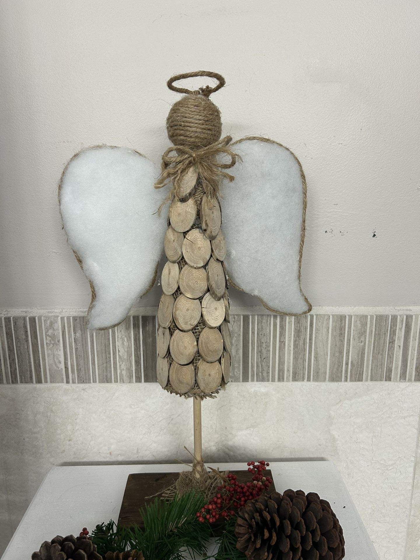 Beautiful Handcrafted Wooden Angel. Awesome Piece