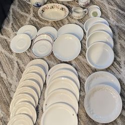 Title: 35-Piece Mix-and-Match Dish Set - Plates, Bowls, Teacups & More!