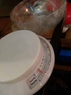 Large food scale holds 7 lbs