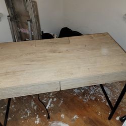 Desk Two Draws And Plugs In Bluild In 