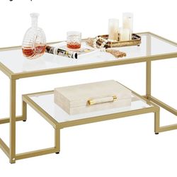 Gold Glass Coffee Table – $50