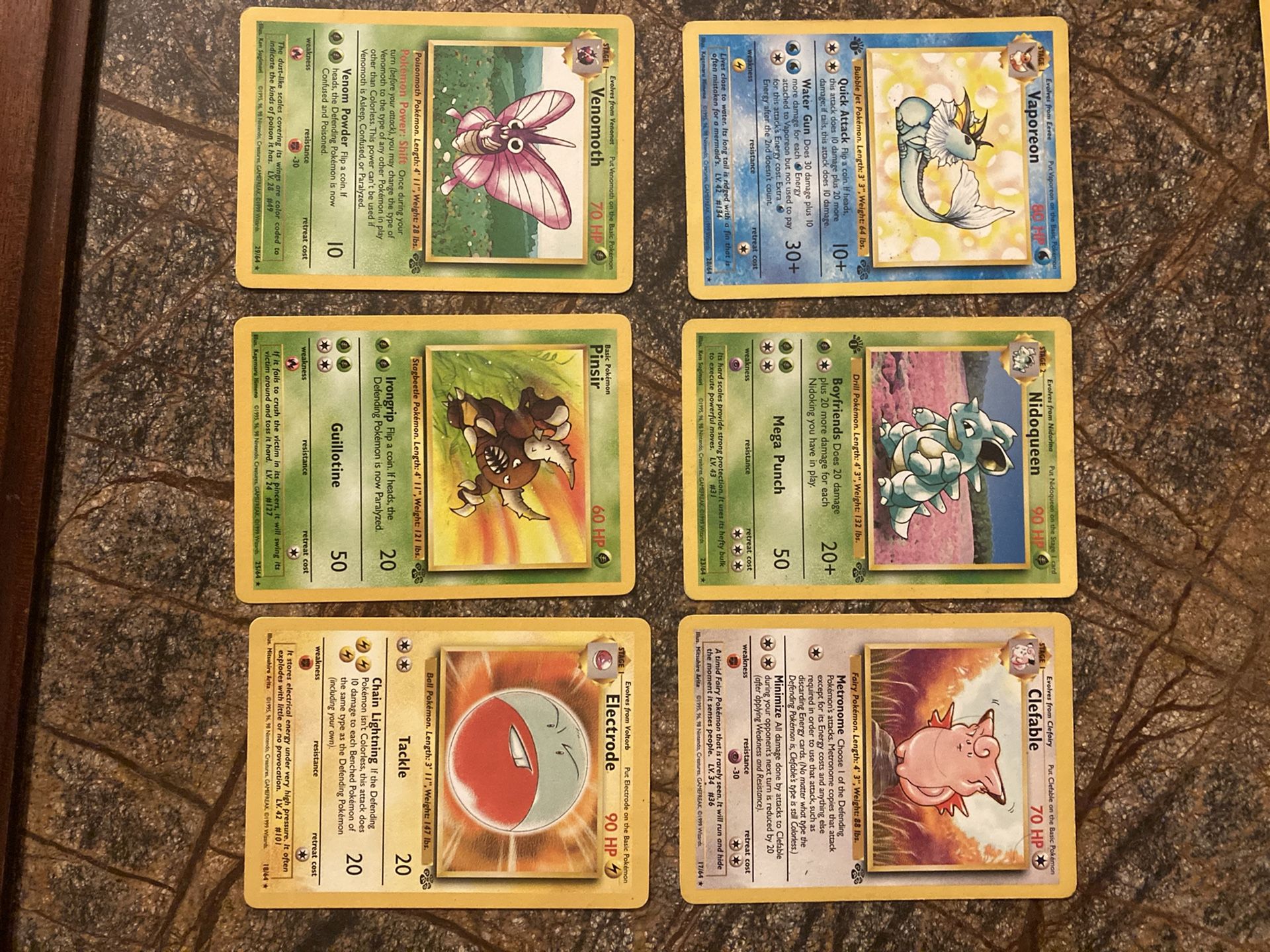 Set Of Jungle Pokémon 1st Editions