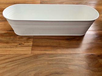 IKEA white metal planter