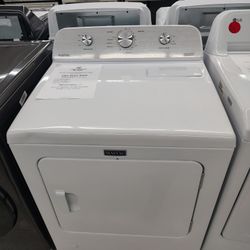 Maytag Vented Gas In White With Reversible Door and End Of Cycle Signal