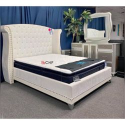 Queen  / California King  / Eastern King Size Wingback Bed Frame  // Limited Time Offer 