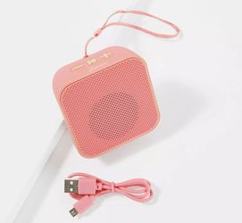 🆕 Sonix Pink Bluetooth Speaker USB Charging Cable + Wrist Strap New In Box