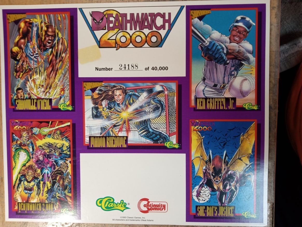 1993 CLASSIC DEATHWATCH 2000 SHEET