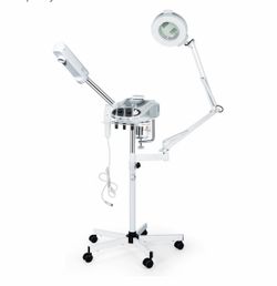 Professional facial steamer on wheels with light