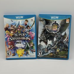 Wii U Lot 2 Super Smash bros. & Monster Hunter 3 Ultimate Clean Discs Working