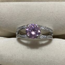 Brand New Pink Sapphire Silver Ring Size 9 